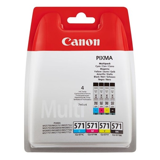 Canon Μελάνι Inkjet CLI-571 Multipack (C/M/Y/BK) (0386C005) (CANCLI-571MPK)