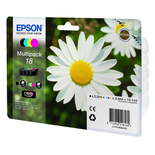 Epson Μελάνι Inkjet No.18 Multipack (C13T18064012) (EPST180640)