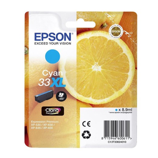 Epson Μελάνι Inkjet Series 33 Cyan XL (C13T33624012) (EPST336240)