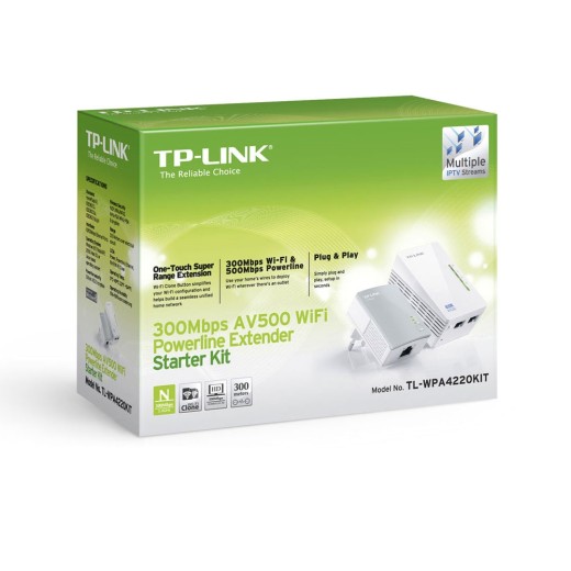 TP-LINK 300Mbps AV600 WiFi Powerline Extender Starter Kit (TL-WPA4220KIT) (TPTL-WPA4220KIT)