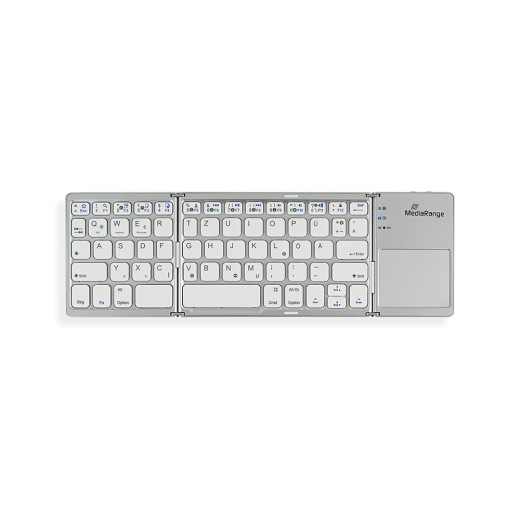 MediaRange Fordable and Rechargeable Bluetooth keyboard 64 keys with touchpad Silver (MROS133-GR)