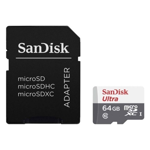 Sandisk Memory 64GB Ultra microSDHC/microSDXC UHS-I (SDSQUNR-064G-GN3MA) (SANSDSQUNR-064G-GN3MA)