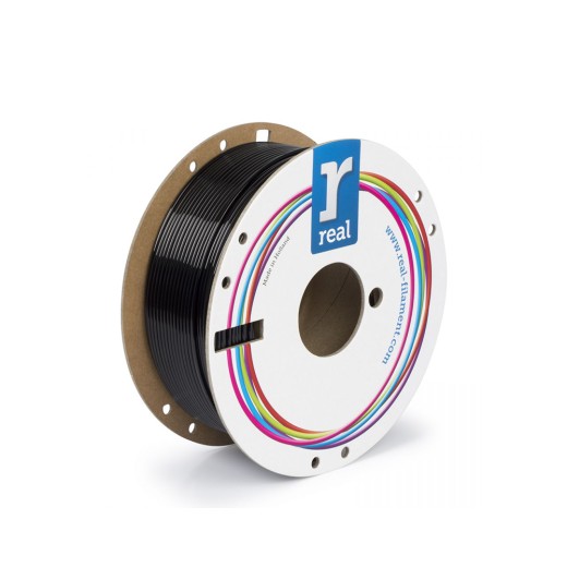 REAL PETG 3D Printer Filament - Black- spool of 1Kg - 2.85mm (REALPETGRBLACK1000MM285)