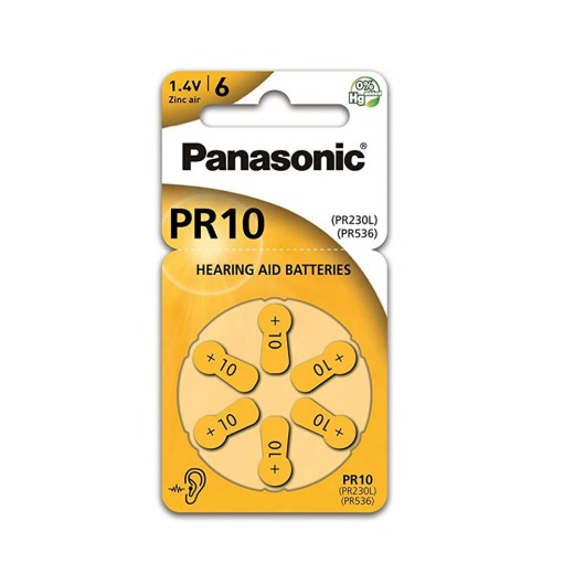 Panasonic  PR10  Μπαταρίες Ακουστικών Βαρηκοΐας 1.4V (PR230/6LB) (PANPR230/6LB)