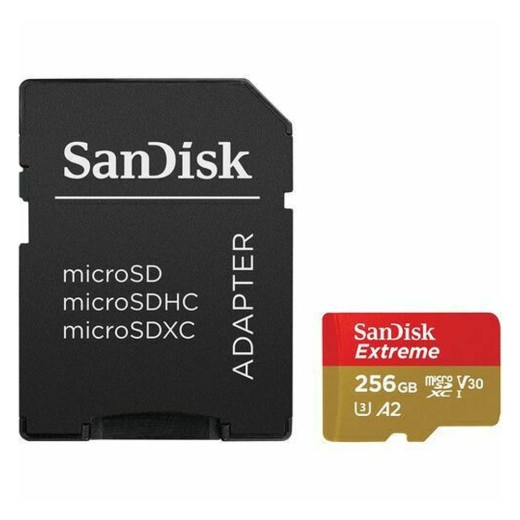 SanDisk Extreme Flash Memory Card 256 GB  microSDXC UHS-I (SDSQXAV-256G-GN6MA) (SANSDSQXAV-256G-GN6MA)
