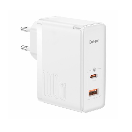 Baseus Travel Charger GaN5 Pro Quick wall charger C+U, PD3.0, QC4.0 +, AFC, 100W EU White (CCGP090202) (BASCCGP090202)