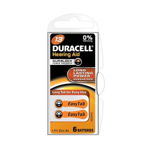 Duracell Activair Μπαταρίες Ακουστικών Βαρηκοΐας 13 1.45V 6τμχ (ACA13MF)(DURACA13MF)