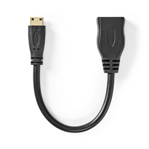 Nedis HDMI 1.4 Cable mini HDMI male - HDMI male 0.2m Μαύρο (CVGP34590BK02) (NEDCVGP34590BK02)