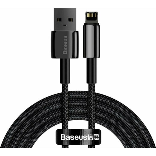Baseus Tungsten Gold Cable USB To Ip 2.4a 2m Black (CALWJ-A01) (BASCALWJ-A01)