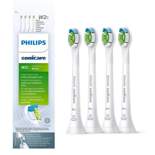 Philips Sonicare W2c Optimal White Compact Ανταλλακτικές Κεφαλές για Ηλεκτρική Οδοντόβουρτσα 4τμχ (HX6074/27) (PHIHX6074-27)