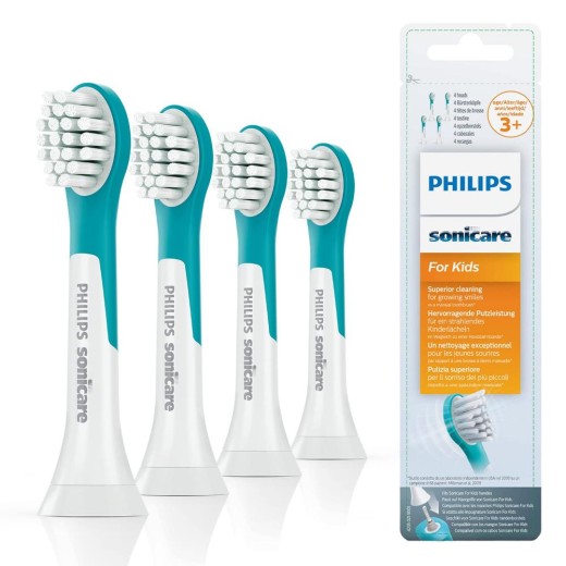 Philips Ανταλλακτικό για Ηλεκτρική Οδοντόβουρτσα Turquoise για 3+ χρονών 4τμχ (HX6034/33) (PHIHX6034-33)