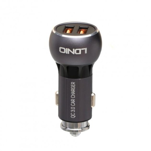 LDNIO C503Q ΦΟΡΤΙΣΤΗΣ ΑΥΤΟΚΙΝΗΤΟΥ QC3.0, 2 PORTS + 1M LIGHTNING CABLE