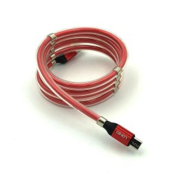 LDNIO ΚΑΛΩΔΙΟ ΦΟΡΤΙΣΗΣ LS491 ΜΕ ΜΑΓΝΗΤΕΣ, LIGHTNING, ΚΟΚΚΙΝΟ