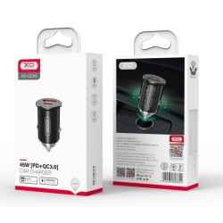 XO CC43 ΦΟΡΤΙΣΤΗΣ ΑΥΤΟΚΙΝΗΤΟΥ PD+QC3.0 45W, 2 ΘΥΡΕΣ, ΜΑΥΡΟ