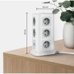 TESSAN TPS01 ΠΟΛΥΜΠΡΙΖΟ ΔΑΠΕΔΟΥ 11 ΘΕΣΕΩΝ, 3 USB, ΓΚΡΙ/ΛΕΥΚΟ