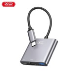 XO HUB011 3 in 1 TYPE-C ΣΕ HDMI, TYPE-C, USB 3.0