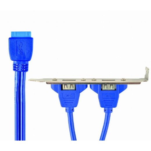 CABLEXPERT DUAL USB 3.0 RECEPTACLE ON BRACKET