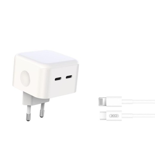 XO L102 ΦΟΡΤΙΣΤΗΣ, 35W, 2 ΘΥΡΕΣ PD, ΜΕ ΚΑΛΩΔΙΟ LIGHTNING (NB113)