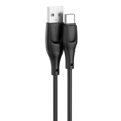 XO NB238 ZEUS ΚΑΛΩΔΙΟ ΦΟΡΤΙΣΗΣ ΣΙΛΙΚΟΝΗΣ TYPE-C, ΜΑΥΡΟ, 1Μ