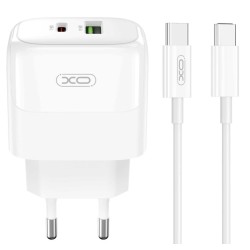XO L137 ΦΟΡΤΙΣΤΗΣ PD20W/QC18W, 1 ΘΥΡΑ USB + 1 ΘΥΡΑ PD, ΜΕ ΚΑΛΩΔΙΟ TYPE-C, ΛΕΥΚΟ