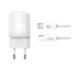 XO L150 ΦΟΡΤΙΣΤΗΣ 30W 1 ΘΥΡΑ TYPE-C, ΜΕ ΚΑΛΩΔΙΟ LIGHTNING, ΛΕΥΚΟΣ