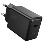 HOCO N68 NUEVO ΦΟΡΤΙΣΤΗΣ PD20W, 1 ΘΥΡΑ, TYPE-C, ΜΑΥΡΟ