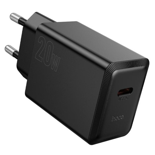 HOCO N68 NUEVO ΦΟΡΤΙΣΤΗΣ PD20W, 1 ΘΥΡΑ, TYPE-C, ΜΑΥΡΟ