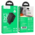 HOCO N68 NUEVO ΦΟΡΤΙΣΤΗΣ PD20W, 1 ΘΥΡΑ, TYPE-C, ΜΑΥΡΟ