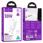 HOCO N62 GENTLE ΦΟΡΤΙΣΤΗΣ PD30W, TYPE-C, 1 ΘΥΡΑ, ΛΕΥΚΟ