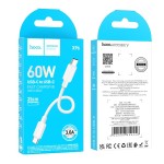 HOCO X96 ΚΑΛΩΔΙΟ ΜΕΤΑΦΟΡΑΣ ΔΕΔΟΜΕΝΩΝ 60W HYPER TYPE-C ΣΕ TYPE-C, 0.25m, ΛΕΥΚΟ