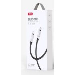 XO NB-Q252B PD 60W TYPE-C ΣΕ TYPE-C LIQUID ΚΑΛΩΔΙΟ ΦΟΡΤΙΣΗΣ ΣΙΛΙΚΟΝΗΣ, ΜΑΥΡΟ