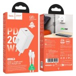 HOCO N68 NEUVO ΦΟΡΤΙΣΤΗΣ, TYPE-C TO TYPE-C, 20W, ΛΕΥΚΟ HOCO N68 NEUVO ΦΟΡΤΙΣΤΗΣ, TYPE-C TO TYPE-C, 20W, ΛΕΥΚΟ