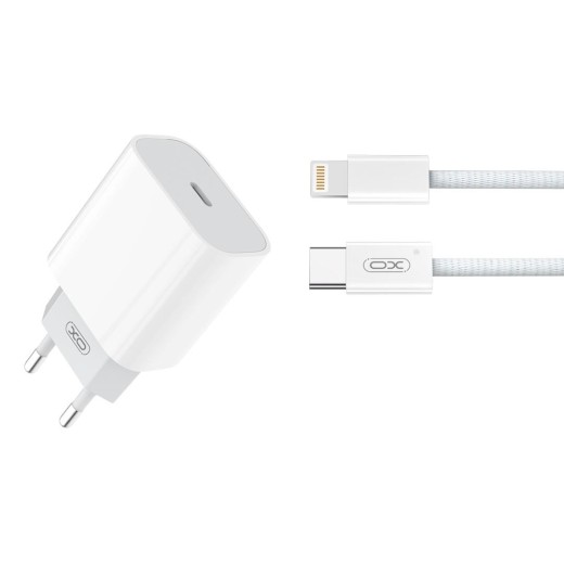 XO L129 ΦΟΡΤΙΣΤΗΣ 20W, ΜΕ ΚΑΛΩΔΙΟ LIGHTNING, ΛΕΥΚΟΣ
