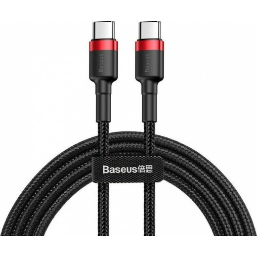 BASEUS CAFULE ΚΑΛΩΔΙΟ ΦΟΡΤΙΣΗΣ, PD 2.0 TYPE-C, 3A, 2M, ΚΟΚΚΙΝΟ, ΜΑΥΡΟ
