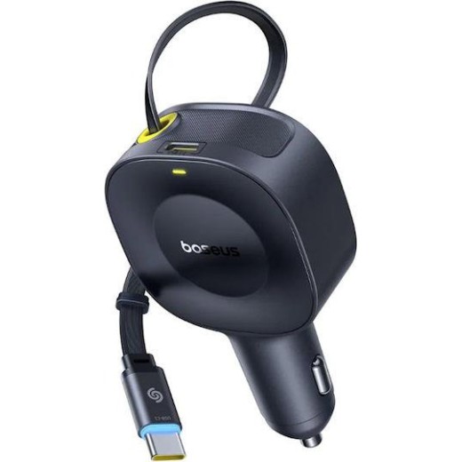 BASEUS PRIMETRIP VR2, ΦΟΡΤΙΣΤΗΣ ΑΥΤΟΚΙΝΗΤΟΥ, 1 ΘΥΡΑ, ΜΕ ΑΝΑΔΙΠΛΟΥΜΕΝΟ ΚΑΛΩΔΙΟ TYPE-C, 30W, ΜΑΥΡΟ