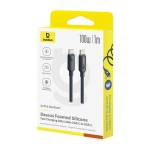BASEUS FOAMED SILICONE, ΚΑΛΩΔΙΟ ΓΡΗΓΟΡΗΣ ΦΟΡΤΙΣΗΣ, TYPE-C ΣΕ TYPE-C, 100W, 1M, ΜΑΥΡΟ