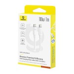 BASEUS FOAMED SILICONE, ΚΑΛΩΔΙΟ ΓΡΗΓΟΡΗΣ ΦΟΡΤΙΣΗΣ, TYPE-C ΣΕ TYPE-C, 100W, 1M, ΛΕΥΚΟ