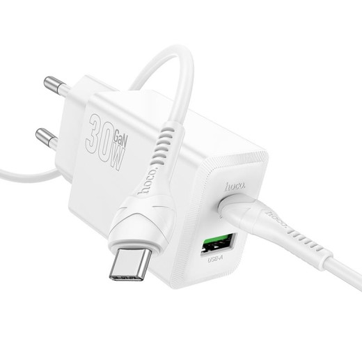 HOCO N71 NUEVO, ΣΕΤ ΓΡΗΓΟΡΗΣ ΦΟΡΤΙΣΗΣ, 30W, 2 ΘΥΡΕΣ, ΛΕΥΚΟ HOCO N71 NUEVO, ΣΕΤ ΓΡΗΓΟΡΗΣ ΦΟΡΤΙΣΗΣ, 30W, 2 ΘΥΡΕΣ, ΛΕΥΚΟ