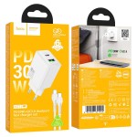 HOCO N71 NUEVO, ΣΕΤ ΓΡΗΓΟΡΗΣ ΦΟΡΤΙΣΗΣ, 30W, 2 ΘΥΡΕΣ, ΛΕΥΚΟ HOCO N71 NUEVO, ΣΕΤ ΓΡΗΓΟΡΗΣ ΦΟΡΤΙΣΗΣ, 30W, 2 ΘΥΡΕΣ, ΛΕΥΚΟ