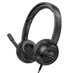 HOCO W112 PURE, HEADPHONES, ΜΑΥΡΟ