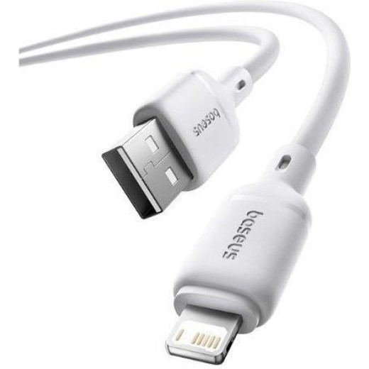 BASEUS SILKY SERIES, ΚΑΛΩΔΙΟ ΓΡΗΓΟΡΗΣ ΦΟΡΤΙΣΗΣ, LIGHTNING, 2,4A, 2m, ΛΕΥΚΟ