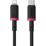 BASEUS DURA SERIES, ΚΑΛΩΔΙΟ ΓΡΗΓΟΡΗΣ ΦΟΡΤΙΣΗΣ, TYPE-C ΣΕ LIGHTNING, 1m, ΚΟΚΚΙΝΟ-ΜΑΥΡΟ