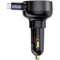 BASEUS ENJOYMENT PRO, ΦΟΡΤΙΣΤΗΣ ΑΥΤΟΚΙΝΗΤΟΥ, ΠΤΥΣΣΟΜΕΝΟ ΚΑΛΩΔΙΟ TYPE-C, ΜΑΥΡΟ