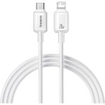 BASEUS CRYSTAL, ΚΑΛΩΔΙΟ ΓΡΗΓΟΡΗΣ ΦΟΡΤΙΣΗΣ, TYPE-C ΣΕ LIGHTNING, 20W, 1m, ΛΕΥΚΟ