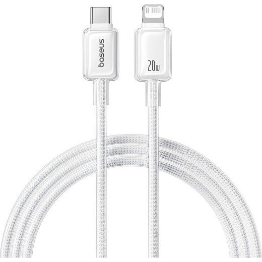BASEUS CRYSTAL, ΚΑΛΩΔΙΟ ΓΡΗΓΟΡΗΣ ΦΟΡΤΙΣΗΣ, TYPE-C ΣΕ LIGHTNING, 20W, 1m, ΛΕΥΚΟ BASEUS CRYSTAL, ΚΑΛΩΔΙΟ ΓΡΗΓΟΡΗΣ ΦΟΡΤΙΣΗΣ, TYPE-C ΣΕ LIGHTNING, 20W, 1m, ΛΕΥΚΟ
