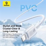 BASEUS CRYSTAL, ΚΑΛΩΔΙΟ ΓΡΗΓΟΡΗΣ ΦΟΡΤΙΣΗΣ, TYPE-C ΣΕ LIGHTNING, 20W, 1m, ΛΕΥΚΟ