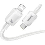 BASEUS CRYSTAL, ΚΑΛΩΔΙΟ ΓΡΗΓΟΡΗΣ ΦΟΡΤΙΣΗΣ, TYPE-C ΣΕ LIGHTNING, 20W, 1m, ΛΕΥΚΟ
