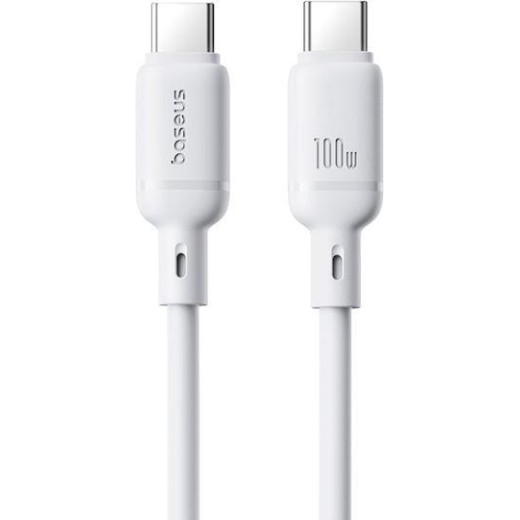 BASEUS SILKY SERIES, ΚΑΛΩΔΙΟ ΓΡΗΓΟΡΗΣ ΦΟΡΤΙΣΗΣ, TYPE-C ΣΕ TYPE-C, 100W, 1m, ΛΕΥΚΟ