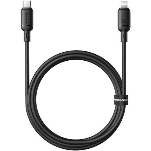 BASEUS SILKY SERIES, ΚΑΛΩΔΙΟ ΓΡΗΓΟΡΗΣ ΦΟΡΤΙΣΗΣ, TYPE-C ΣΕ LIGHTNING, 1m, 20W, ΜΑΥΡΟ