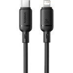 BASEUS SILKY SERIES, ΚΑΛΩΔΙΟ ΓΡΗΓΟΡΗΣ ΦΟΡΤΙΣΗΣ, TYPE-C ΣΕ LIGHTNING, 1m, 20W, ΜΑΥΡΟ